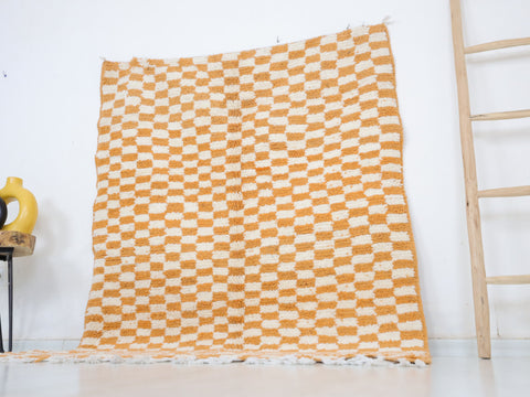 Anzar  Moroccan Checkered Rug 4'4" x 5'9"