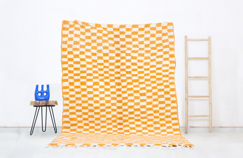 Anzar  Moroccan Checkered Rug 4'4" x 5'9"