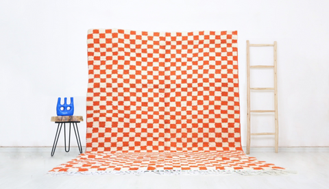 Sekkura Moroccan Checkered Rug 7'7" x 9'6"