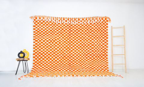 Tadukli  Moroccan Checkered Rug 7'9" x 7'9"