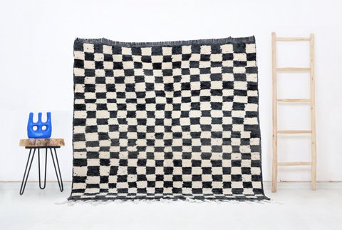 Taziri Moroccan Checkered Rug 5'2" x 4'9"